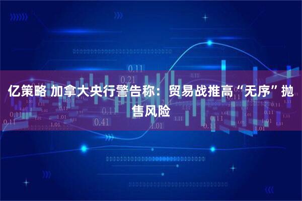 亿策略 加拿大央行警告称：贸易战推高“无序”抛售风险