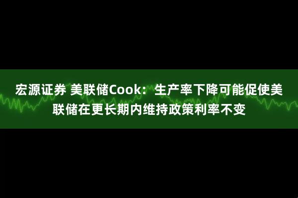 宏源证券 美联储Cook：生产率下降可能促使美联储在更长期内维持政策利率不变