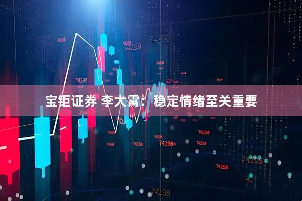宝钜证券 李大霄：稳定情绪至关重要