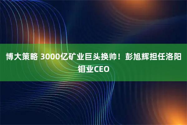 博大策略 3000亿矿业巨头换帅!彭旭辉担任洛阳钼业CEO