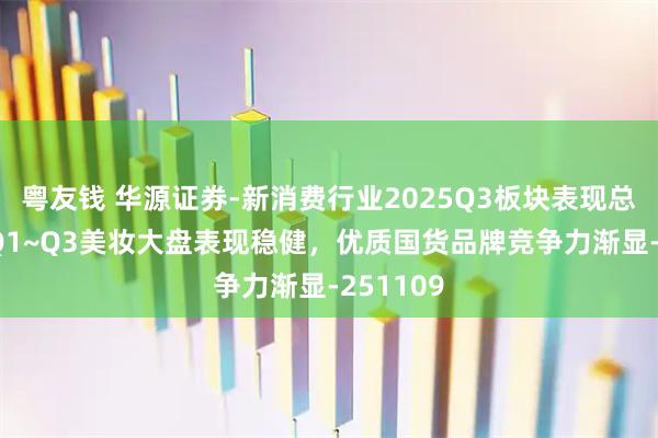 粤友钱 华源证券-新消费行业2025Q3板块表现总结:25Q1~Q3美妆大盘表现稳健,优质国货品牌竞争力渐显-251109